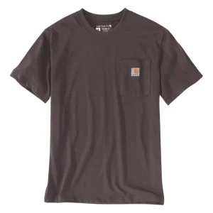 T-Shirt com manga curta de homem Carhartt Dearborn Relaxed Pocket em Dark Sepia