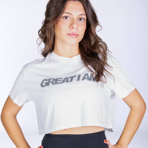 GREAT LOGO CROPPED T-SHIRT WHITE