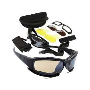 Óculos Tácticos Polarizados de Haste com 4 Lentes Intermutáveis