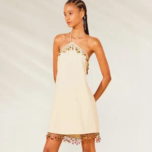 Vestido Tricoline com Pedraria