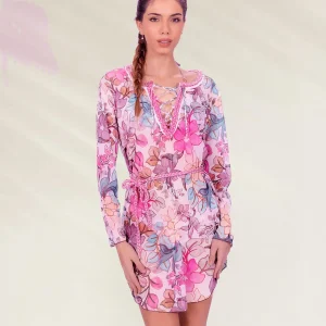 Túnica em Mesh Estampada