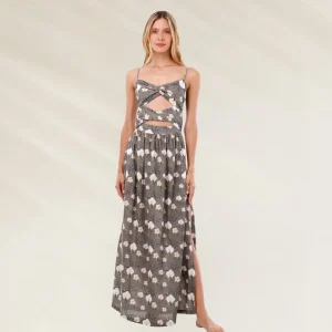 Vestido Maxi Floral Cut-Out